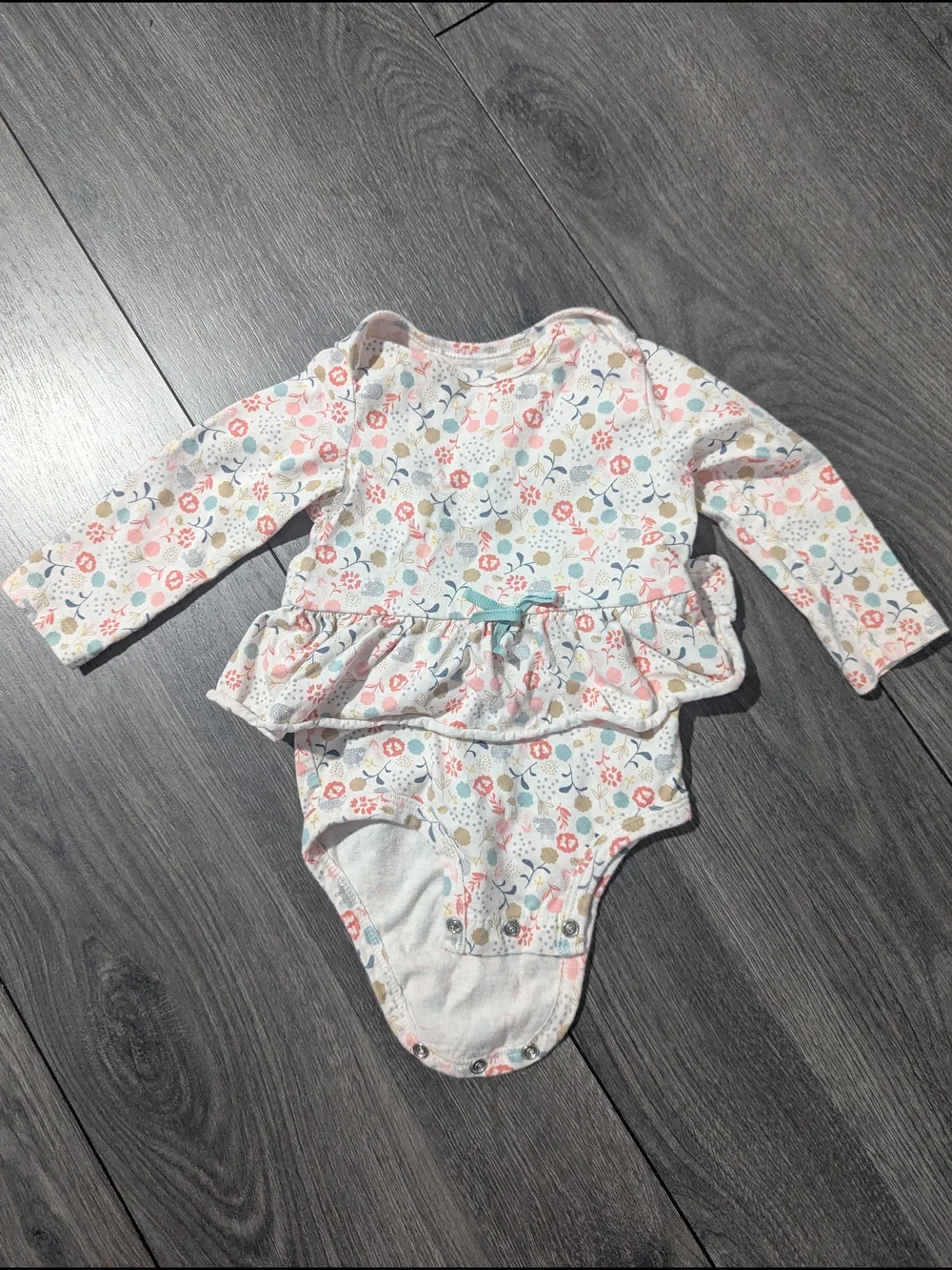 Little Planet Organic Cotton Long-Sleeve Floral Ruffle Bodysuit
